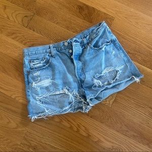 Levi's High Waisted Cutoff Denim Shorts